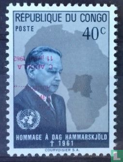 Eerbetoon aan Dag Hammarskjöld (omgekeerde opdruk)
