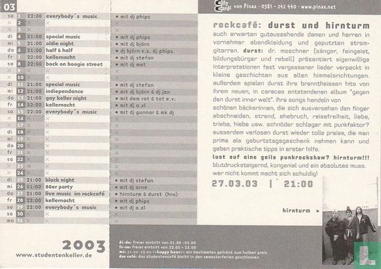 Studentenkeller Rostock 2003/03 "durst und hirnturm" - Image 2