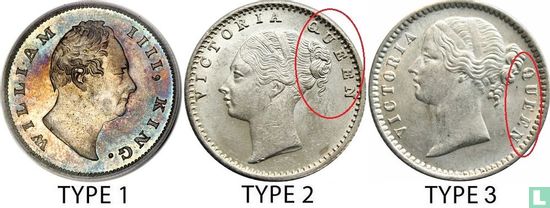 Inde britannique 1 rupee 1840 (type 2) - Image 3