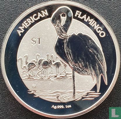 Britse Maagdeneilanden 1 dollar 2021 "American flamingo" - Afbeelding 2