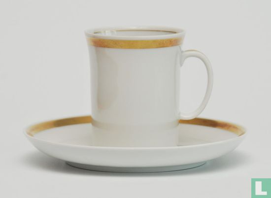 Gracia Kaffeetasse und Untertasse – Dekor Goldfilet – Camille Zeguers - Bild 1