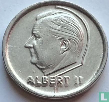 Belgium 1 franc 1995 (NLD - misstrike) - Image 2