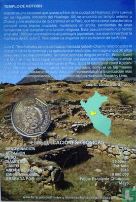 Peru 1 nuevo sol 2013 (folder) "Temple of Kotosh" - Image 2