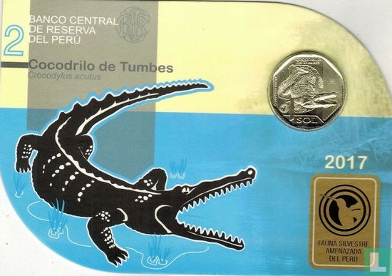 Peru 1 sol 2017 (folder) "Tumbes crocodile" - Image 1
