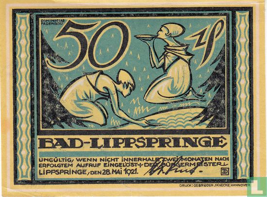 Lippspringe, Stadt - 50 Pfennige 1921 - Bild 2