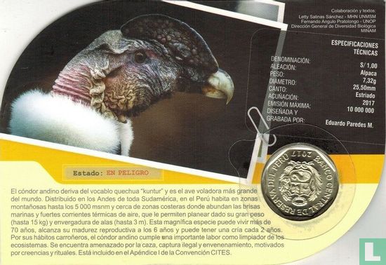 Peru 1 sol 2017 (folder) "Andean condor" - Image 2