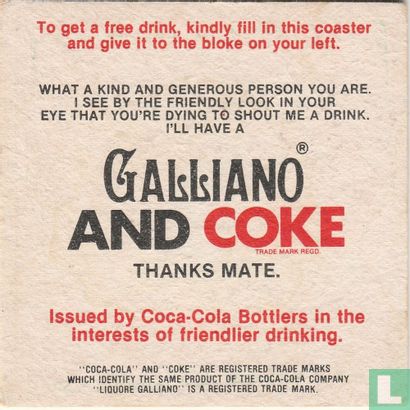 Coke is it! with your favorite spirit - Galliano  - Afbeelding 1
