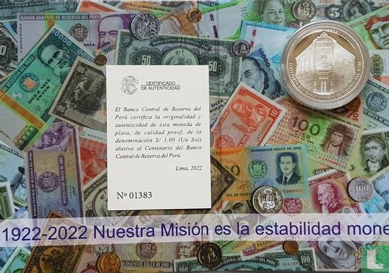 Peru 1 Sol 2022 (PP - Folder) "Centenary of Peru's Central Bank" - Bild 2
