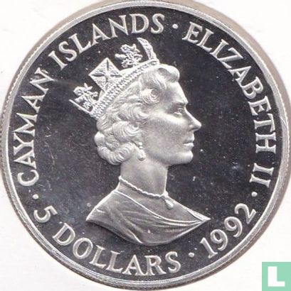Cayman Islands 5 dollars 1992 (PROOF) "Summer Olympics in Barcelona" - Image 1