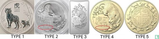 Australia 1 dollar 2022 (type 1 - colourless - without privy mark) "Year of the Tiger" - Image 3