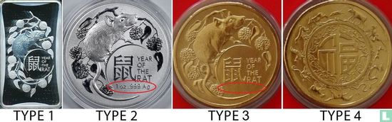 Australië 1 dollar 2020 (type 2) "Year of the Rat" - Afbeelding 3