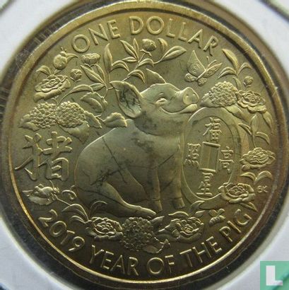 Australië 1 dollar 2019 (type 5) "Year of the Pig" - Afbeelding 1