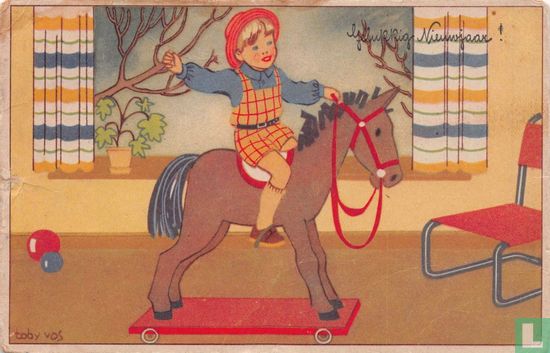 Jongen op trekpaard - Image 1