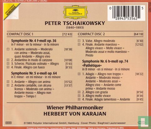 Tschaikowsky    Symphonies no. 4, 5 & 6 - Image 2