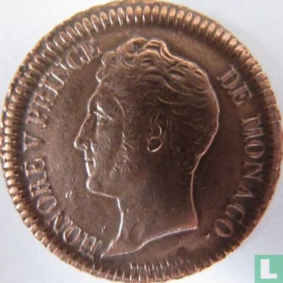 Monaco 1 décime 1838 (cuivre - type 1) - Image 2