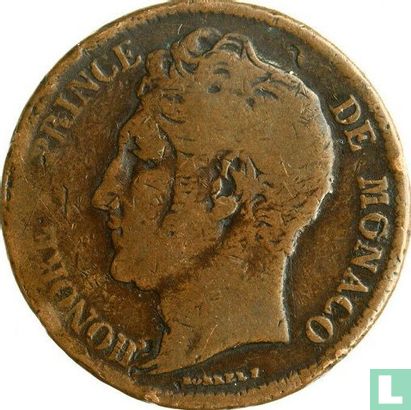 Monaco 5 centimes 1837 (cuivre - type 1) - Image 2