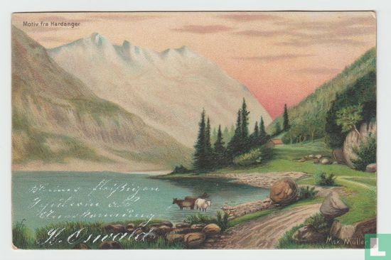 Norway Motiv fra Hardanger 1902 Postcard - Bild 1
