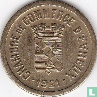 Evreux 25 centimes 1921 (brass) - Image 1