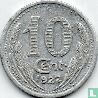 Eure-et-Loir 10 centimes 1922 - Afbeelding 1