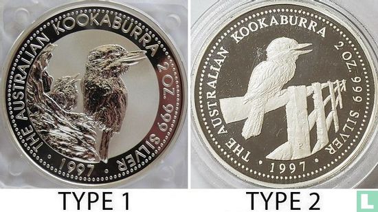 Australië 2 dollars 1997 (zonder privy merk) "Kookaburra" - Afbeelding 3