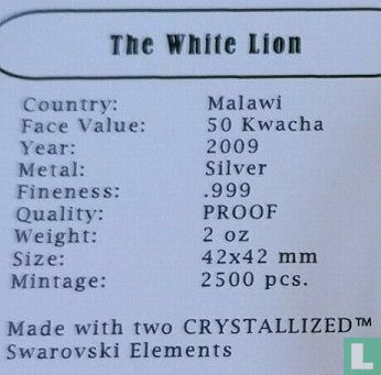 Malawi 50 kwacha 2009 (PROOF) "White lion" - Image 3
