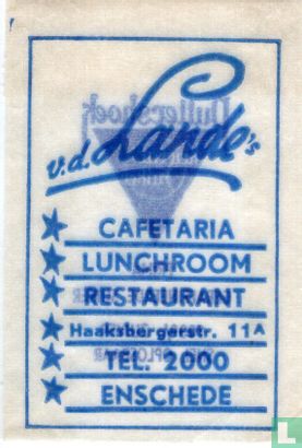 v.d. Lande's Cafetaria Lunchroom Restaurant - Afbeelding 1