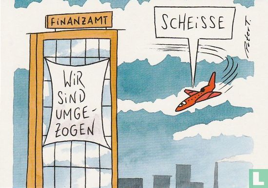 Deutscher Karikaturenpreis 2002 - Peter Thulke 'Finanzflugzeug' - Afbeelding 1