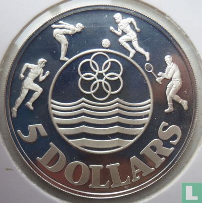 Singapour 5 dollars 1983 (BE) "SEA Games in Singapore" - Image 2