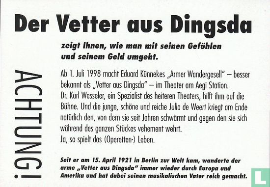0518 - Niedersächsische Staatsoper Hannover - Der Vetter aus Dingsda - Afbeelding 2