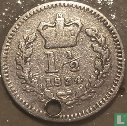 Verenigd Koninkrijk 1½ pence 1834 - Afbeelding 1