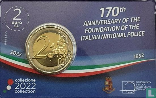 Italië 2 euro 2022 (coincard) "170th anniversary Foundation of the Italian National Police" - Afbeelding 2