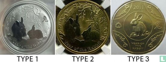 Australie 1 dollar 2011 (type 1 - non coloré) "Year of the Rabbit" - Image 3
