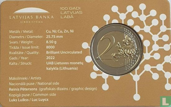 Latvia 2 euro 2022 (coincard) "Financial literacy" - Image 2