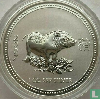 Australia 1 dollar 2007 (type 1 - colourless) "Year of the Pig" - Image 1