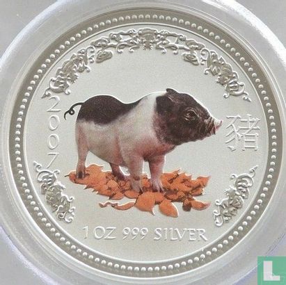 Australien 1 Dollar 2007 (Typ 1 - gefärbt) "Year of the Pig" - Bild 1