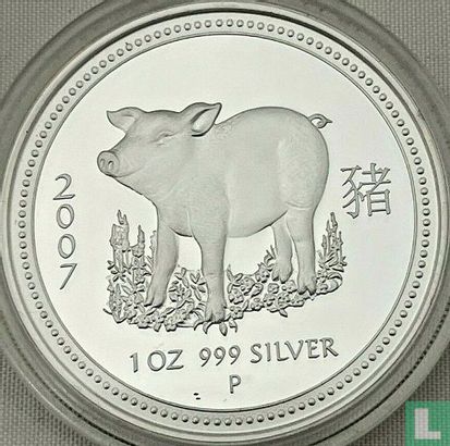 Australië 1 dollar 2007 (PROOF - type 2) "Year of the Pig" - Afbeelding 1