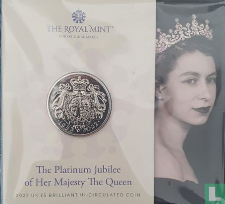 United Kingdom 5 pounds 2022 (folder) "70th anniversary Accession of Queen Elizabeth II" - Image 1