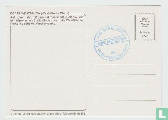 Ms Helena Cruise Porta Westfalica Weserbergland Postcard - Afbeelding 2