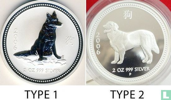 Australië 2 dollars 2006 (kleurloos) "Year of the Dog" - Afbeelding 3