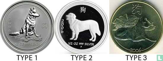 Australië 50 cents 2006 (type 1 - kleurloos) "Year of the Dog" - Afbeelding 3