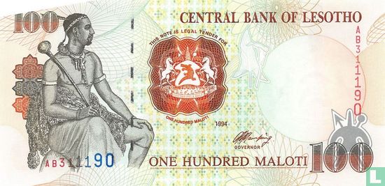 Lesotho 100 Maloti 1994 - Image 1
