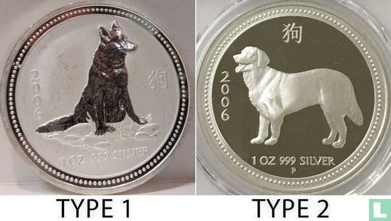 Australië 1 dollar 2006 (kleurloos) "Year of the Dog" - Afbeelding 3