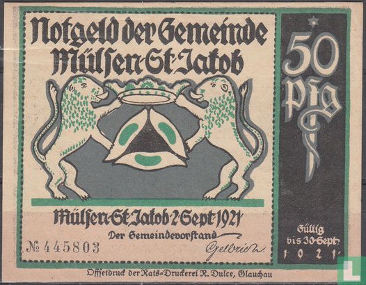 Mülsen St. Jacob 50 Pfennig - Image 1