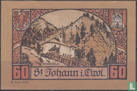 St. Johann 60 Heller 1921 - Afbeelding 1