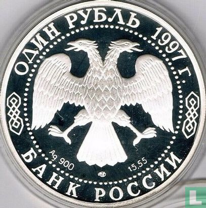 Rusland 1 roebel 1997 (PROOF) "Mongolian gazelle" - Afbeelding 1