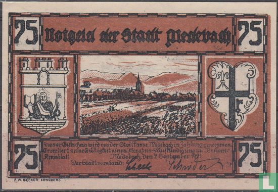 Medebach 75 Pfennig 1921 - Afbeelding 1