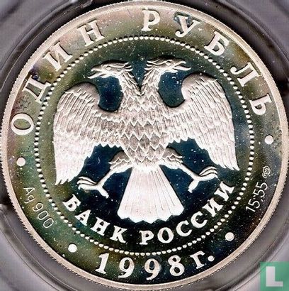 Rusland 1 roebel 1998 (PROOF) "White-neck goose" - Afbeelding 1