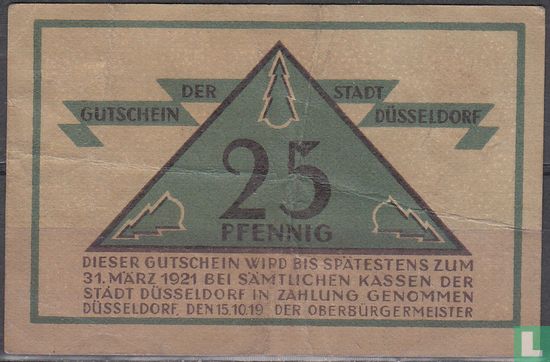 Düsseldorf 25 Pfennig (sans lettre après le n° de série) - Image 2