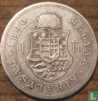 Hongarije 1 forint 1890 (type 2) - Afbeelding 1