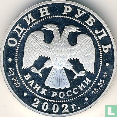 Russia 1 ruble 2002 (PROOF) "Golden eagle" - Image 1